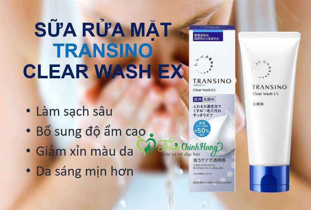 Review sữa rửa mặt Transino Clear Wash Ex Nhật Bản